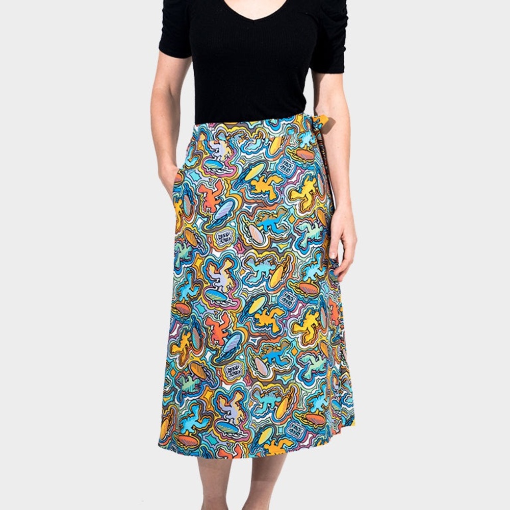 Jazz Fest Wrap Skirt - Logo-a-Gogo™ Print